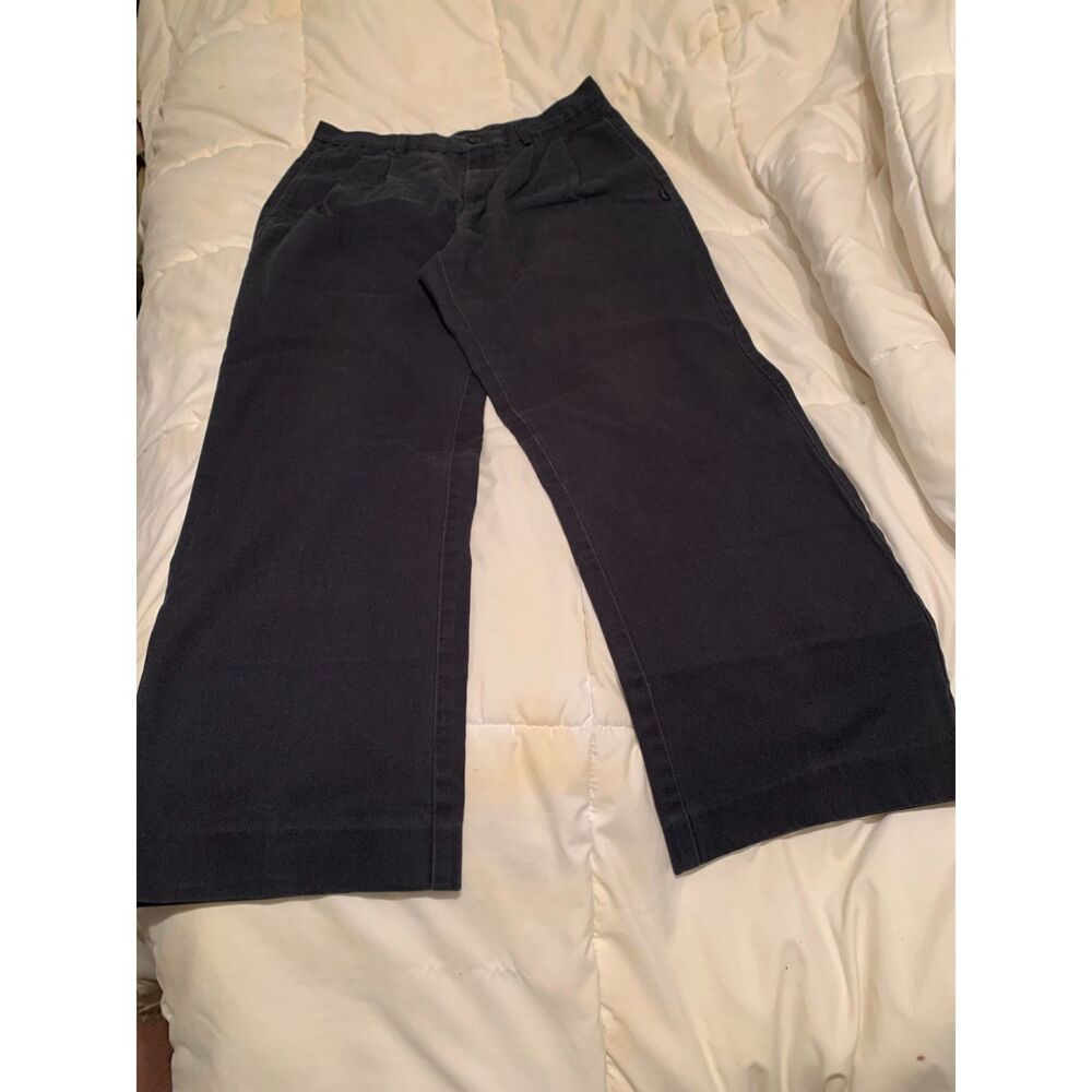 Parker Men’s Pleated Dress Pants – Dark Gray, 60/40 Cotton Blend size 32